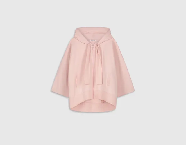 Packshot piqué : sweat à capuche rose pâle