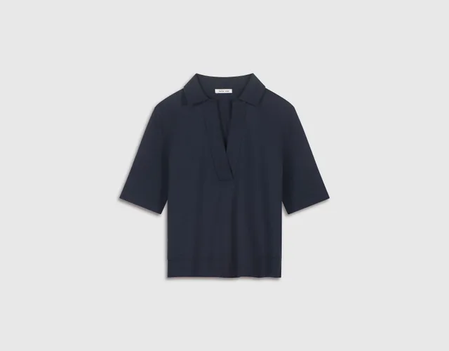 Packshot piqué : polo bleu marine